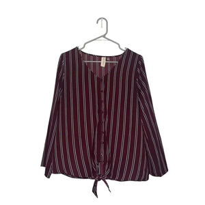 Allison Joy Maroon Stripped Blouse Size‎ Small